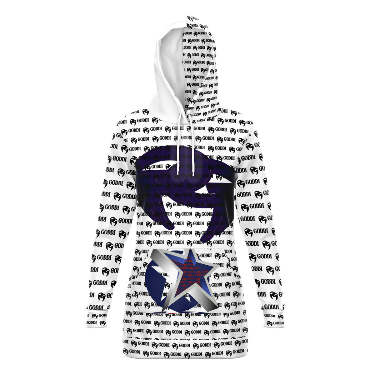 GODDI GG Print Athletic Women's Longline Hoodie, XS , $142,00