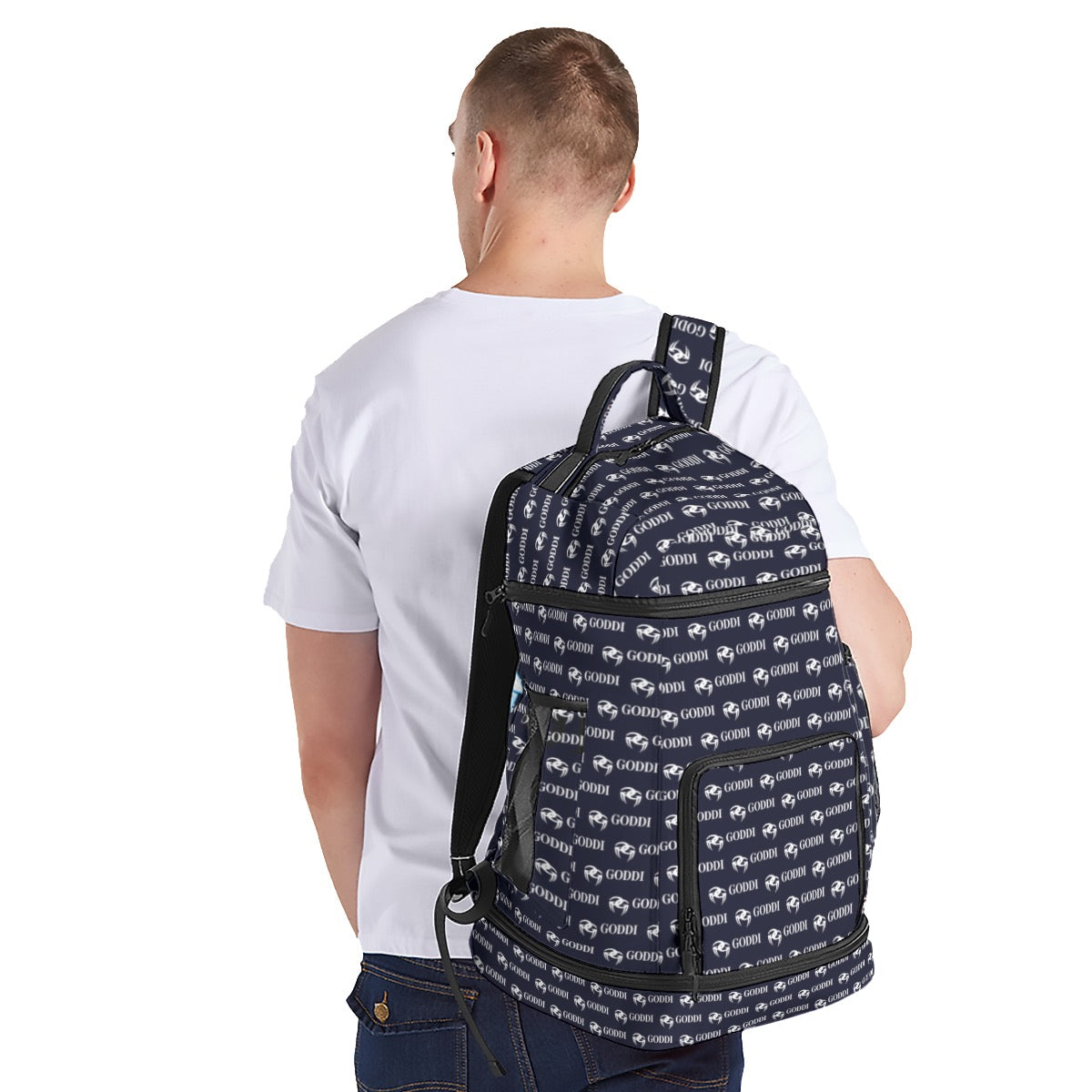 GODDI GG White All Over Backpack, XL. Unisex $150.00