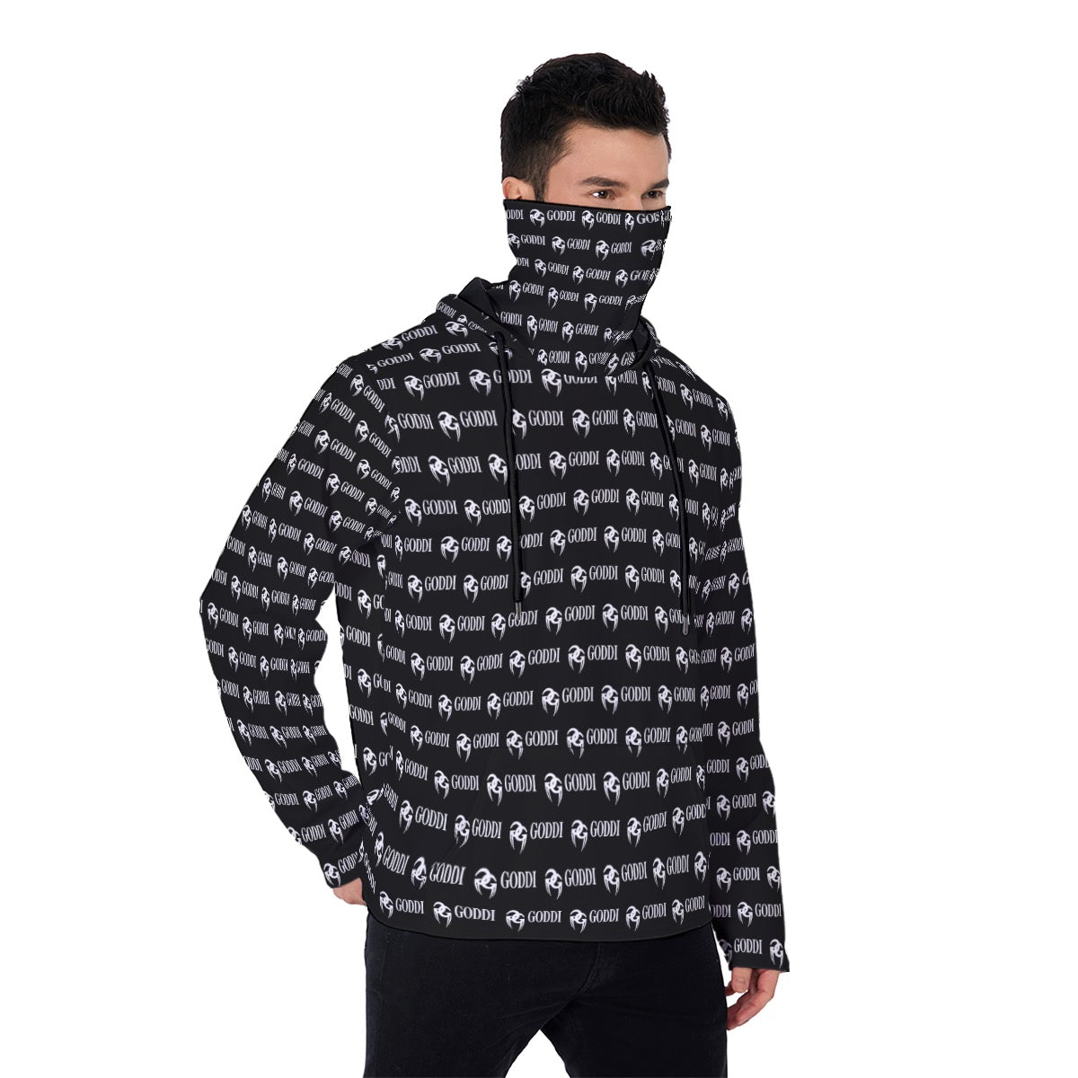 All-Over Print Men's Heavy Fleece Hoodie With Mask