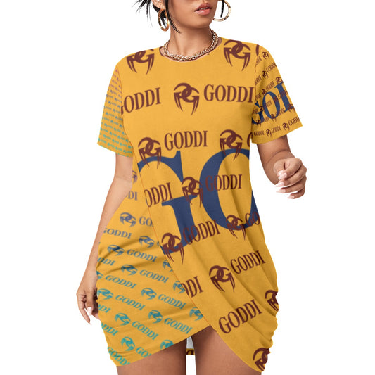 Goddi Women GG Stacked Hem Dress With Short Sleeve,M $105.00