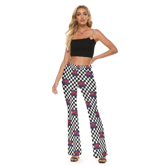 Goddi  Night  out on the town women skinny checked GG Flare Pants, xs $97.10