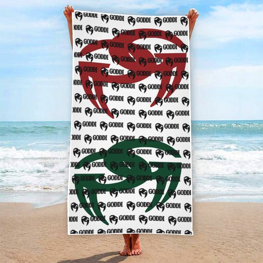 GODDI GG Beach Towel In Terry Cotton- Red Green