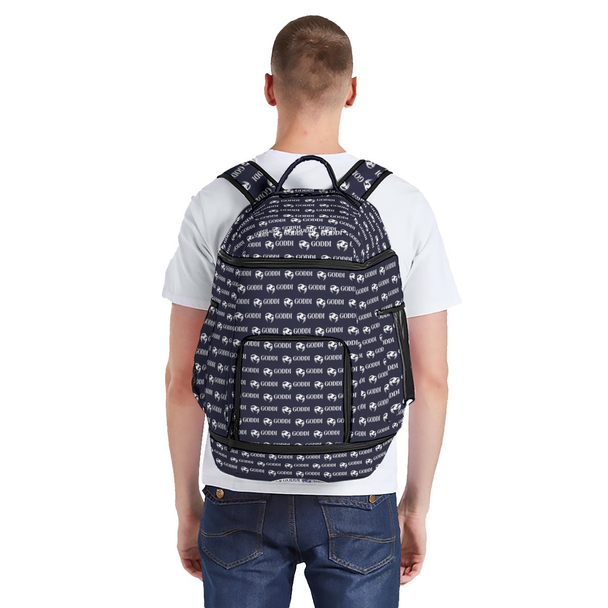 GODDI GG White All Over Backpack, XL. Unisex $150.00